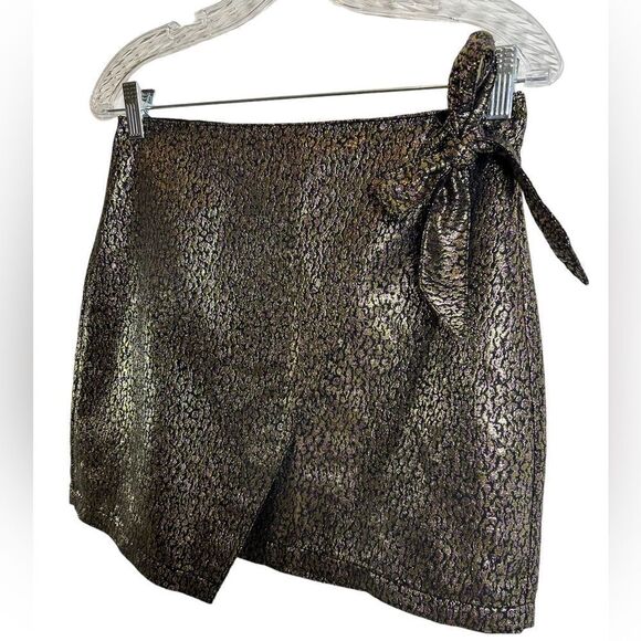 Express metallic pink and gold mini skirt sz 4 - Picture 2 of 6